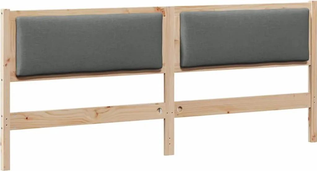 Testiera Letto 180 cm in Legno Massello di Pino Marrone Rustico