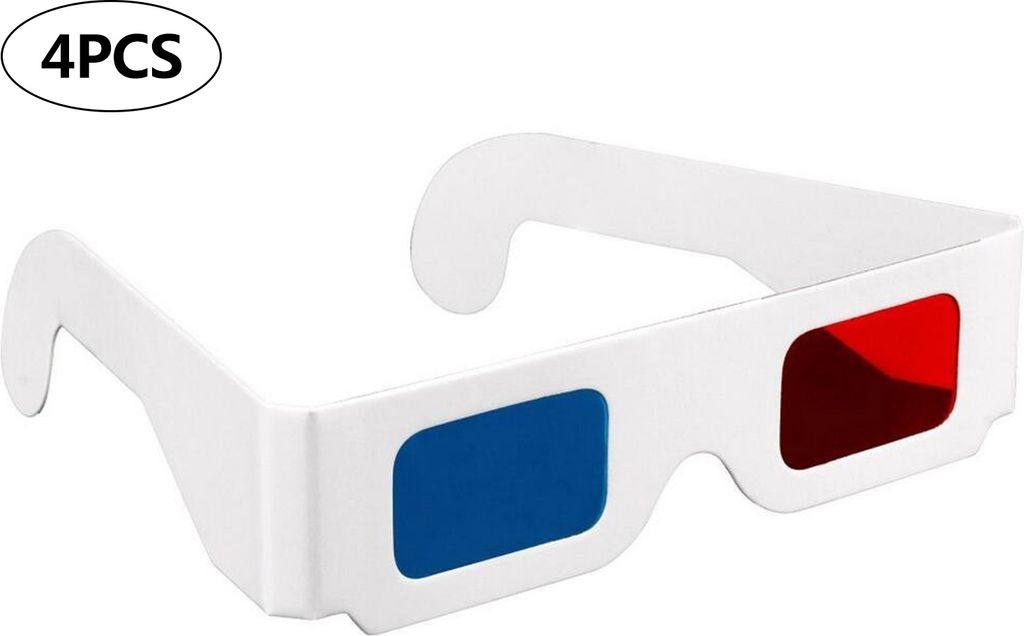 4-częściowe okulary 3D z tektury, okulary anaglifowe z Zdjęcie produktu 