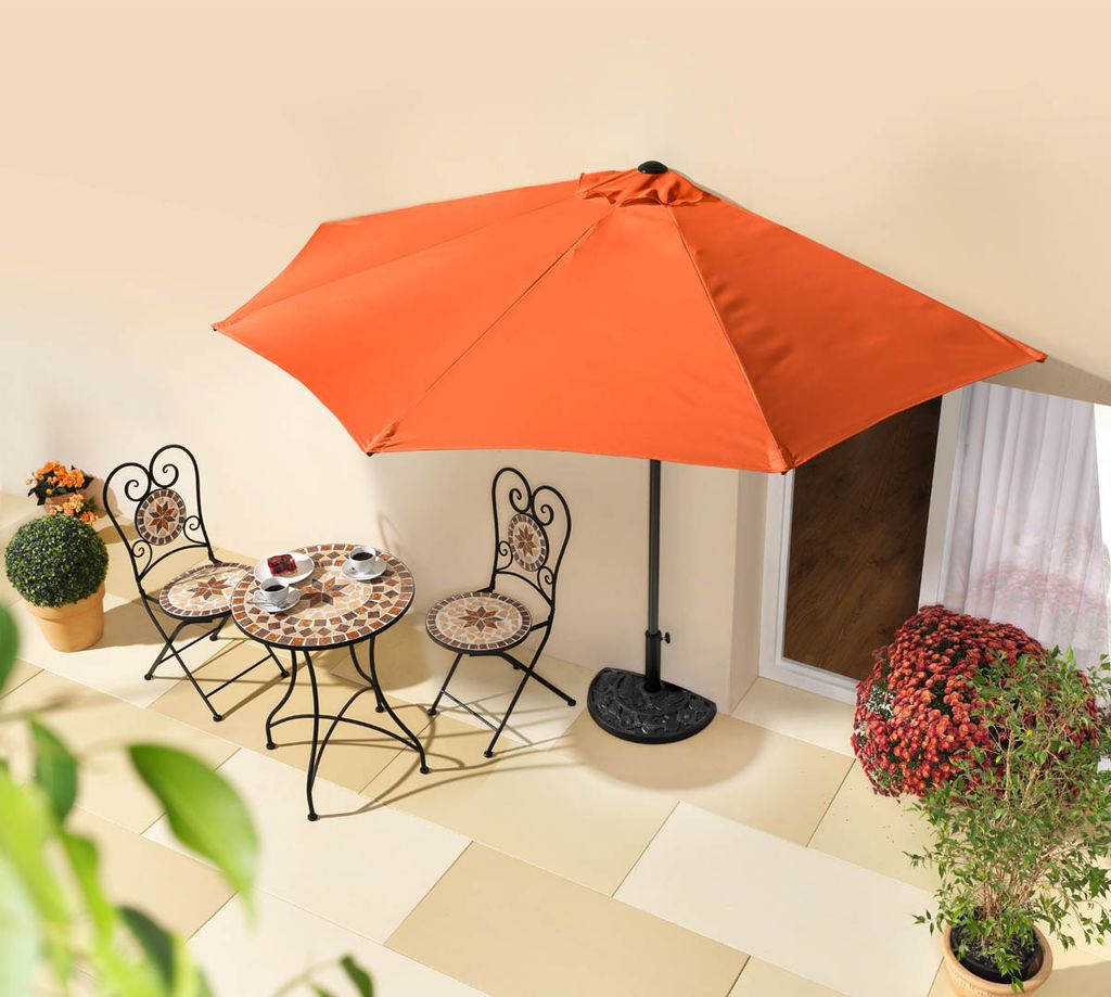 Sonnenschirm für die Wand, halbrund