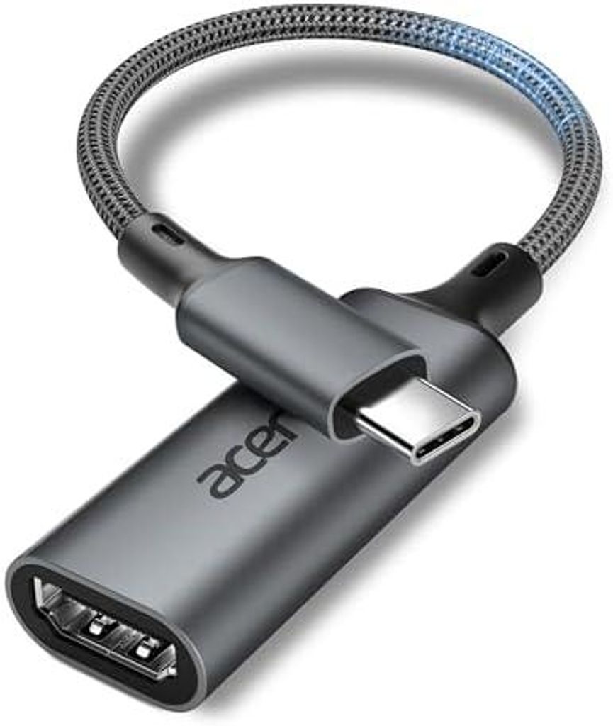 USB C auf HDMI Adapter 4K@60Hz, Thunderbolt 3/4 kompatibel, Alumm+Nylon, Typ-C zu HDMI Adapter für iPhone 15 16 17 Serie, MacBook iPad Pro Air, iM...