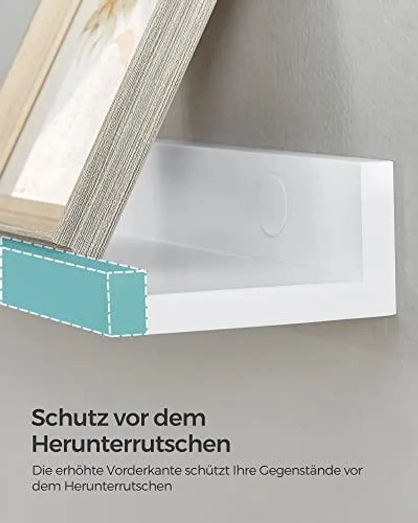 Étagères murales en MDF durable blanches kit de 3 tablettes design - 5