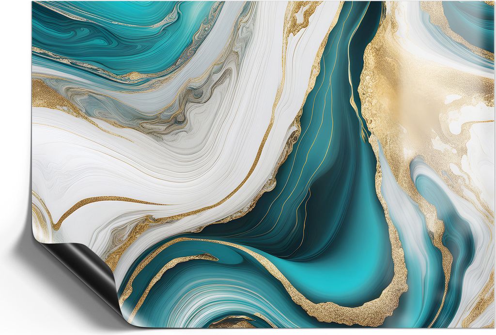 DEQORI Magnetmatte Universal 59x42 cm (A2) 'Fließende Goldadern' Magnetfolie Kalender Planer