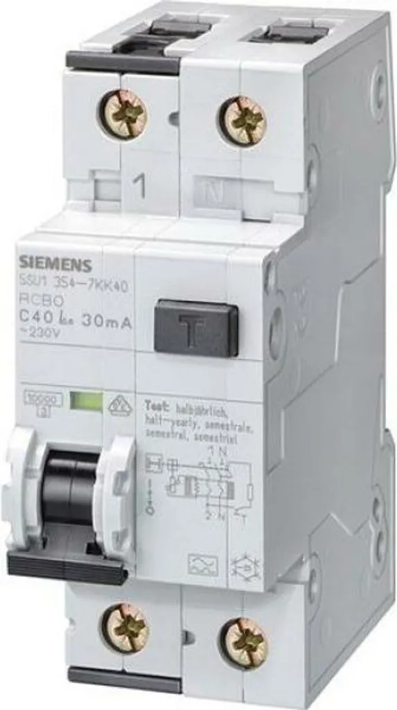 Disjoncteur Siemens 13A bipolaire 5SU1354-6KK13 Protection 30mA