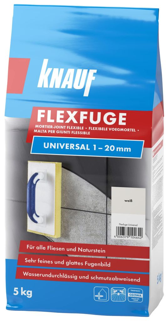 Knauf Flexfuge Universal 5 kg Weiß schnellhärtender Produktbild 