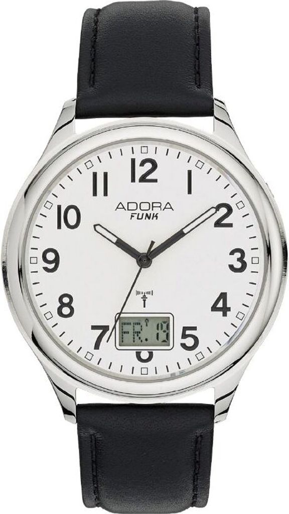 ADORA Funk Armbanduhr Ø 42mm silberfarben Edelstahl Produktbild 