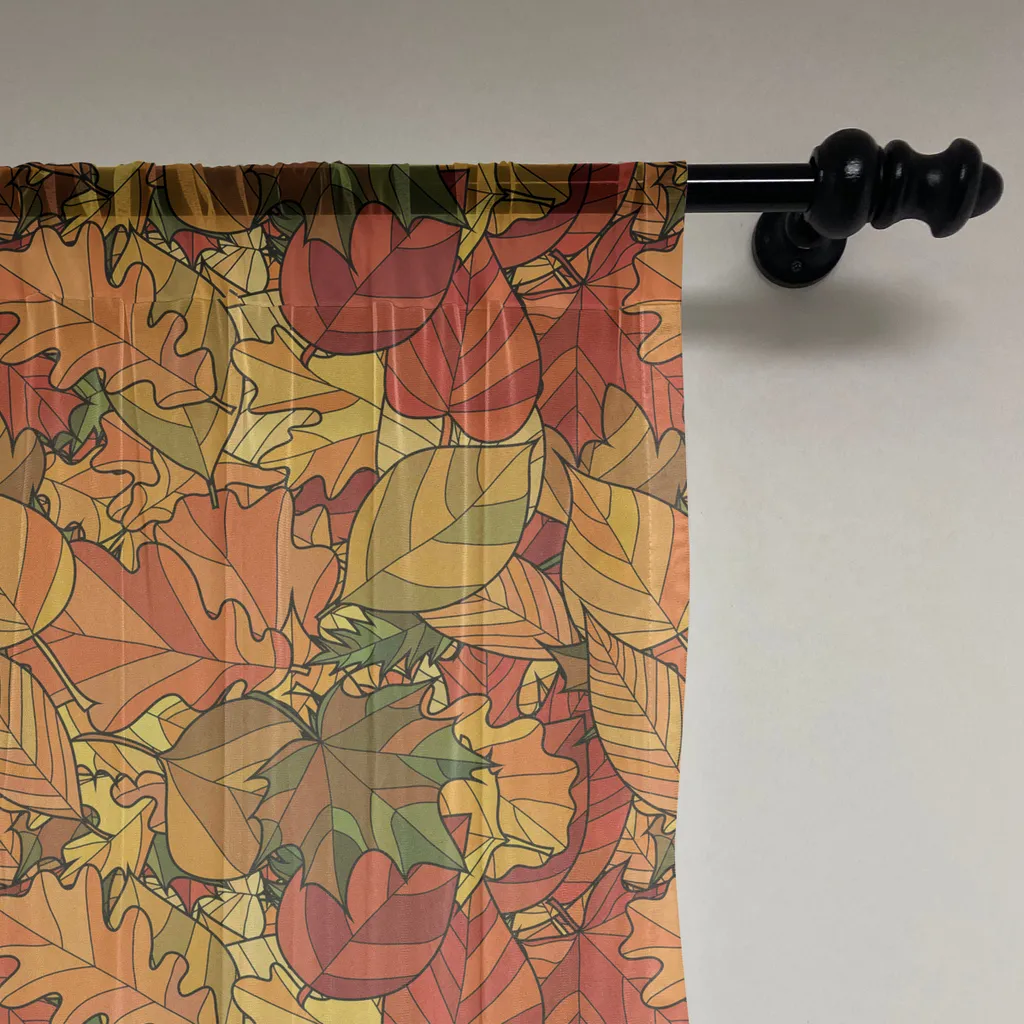 Tenture Murale Décorative Feuilles d'Automne Marron et Abricot XXL - 2
