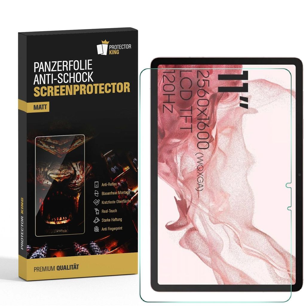 6x 9H Panzerglas für Samsung Galaxy Tab S8 matt Anti-Reflex entspiegel Flexibler Displayschutz Schutzglas Schutzfolie Panzerfolie