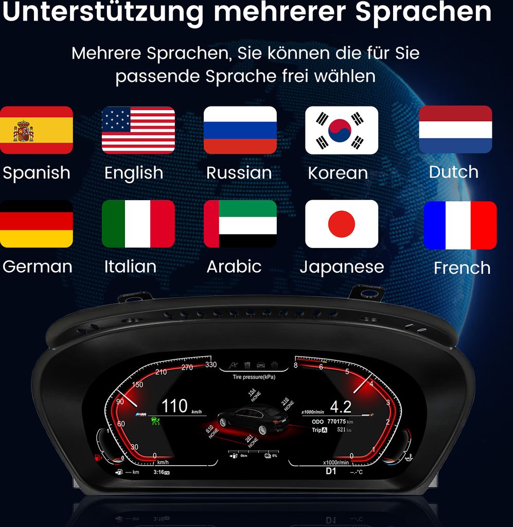 12,3'' digitální přístrojová deska pro BMW řady 5 E60 E61 Obrázek produktu 10