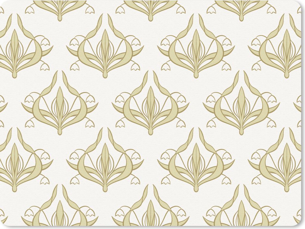 MuchoWow Mauspad Mousepad Muster - Blumen - Jugendstil 40x30 cm - Mousepads - Maus Mat - Pad - Mausunterlage - Anti Rutsch