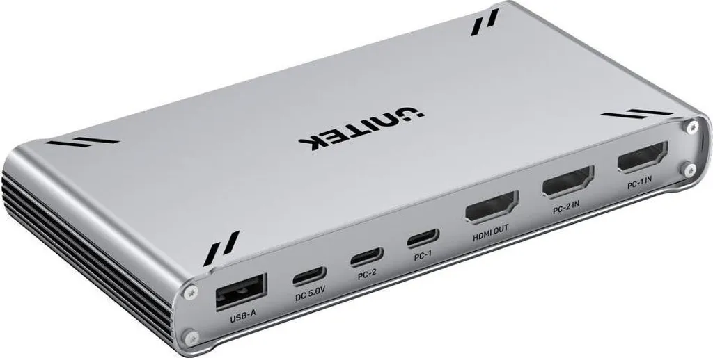 Switch KVM 4K USB-C UNITEK 10 Gb/s HDMI - Solution partage écran deux ordinateurs