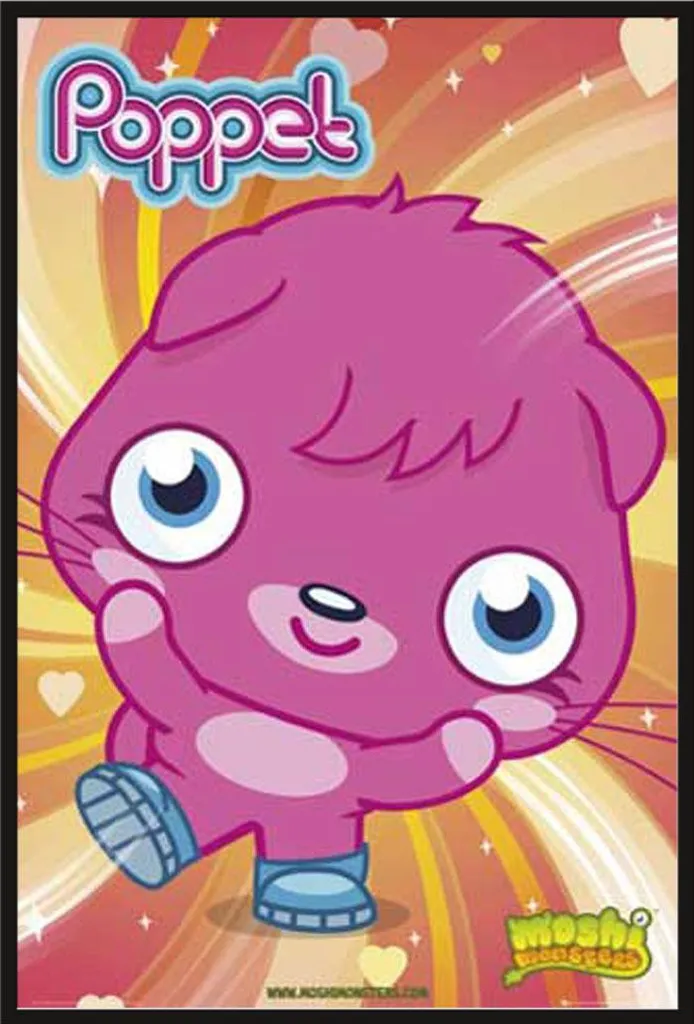 Cadre Photo Shinsuke Noir avec Affiche Poppet Moshi Monsters en Acrylique