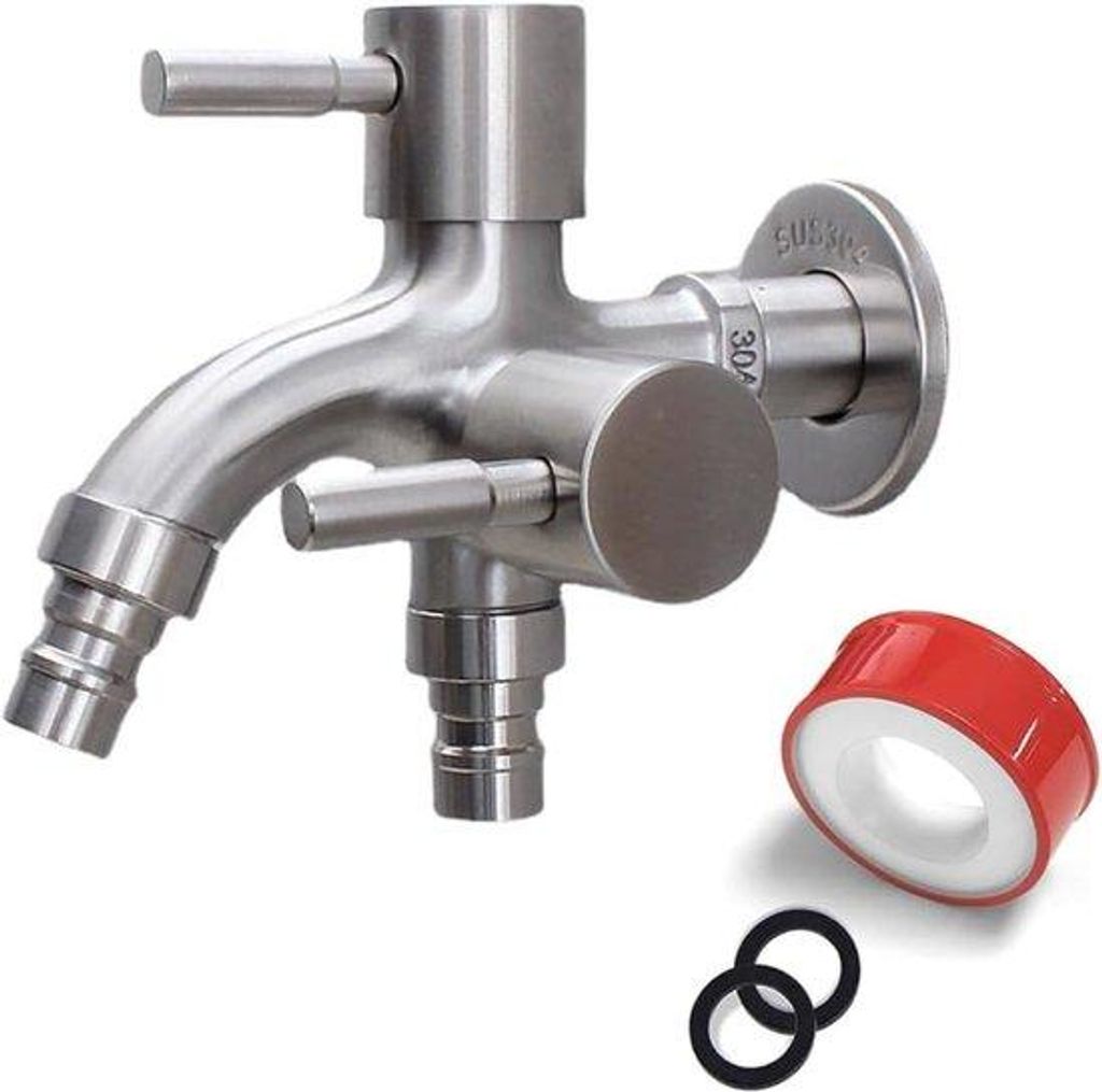 Doppelkopfsprinkler für den Garten - Wandmontage Wasserhahn Waschmaschine Regenrohr
