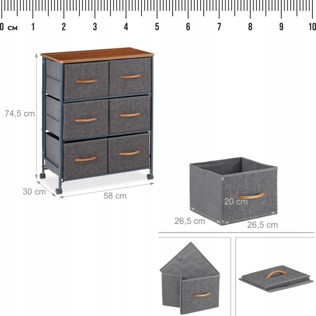 Caisson de bureau à roulettes Relaxdays : meuble de rangement compact - 12