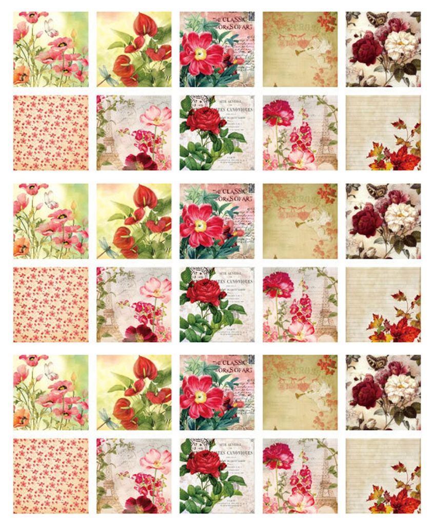 Scrapbooking-Papier im Vintage-Stil, mit ornamentalem Muster, Buchstabendruck, künstlerisches Notizbuch, natürliches Journaling-Papier, Schreinbe...