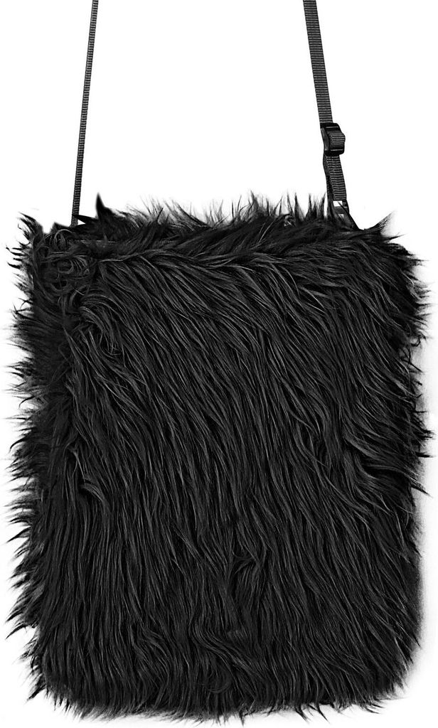 Plüsch Handtasche 20 x 24 cm  | Schwarz Produktbild 