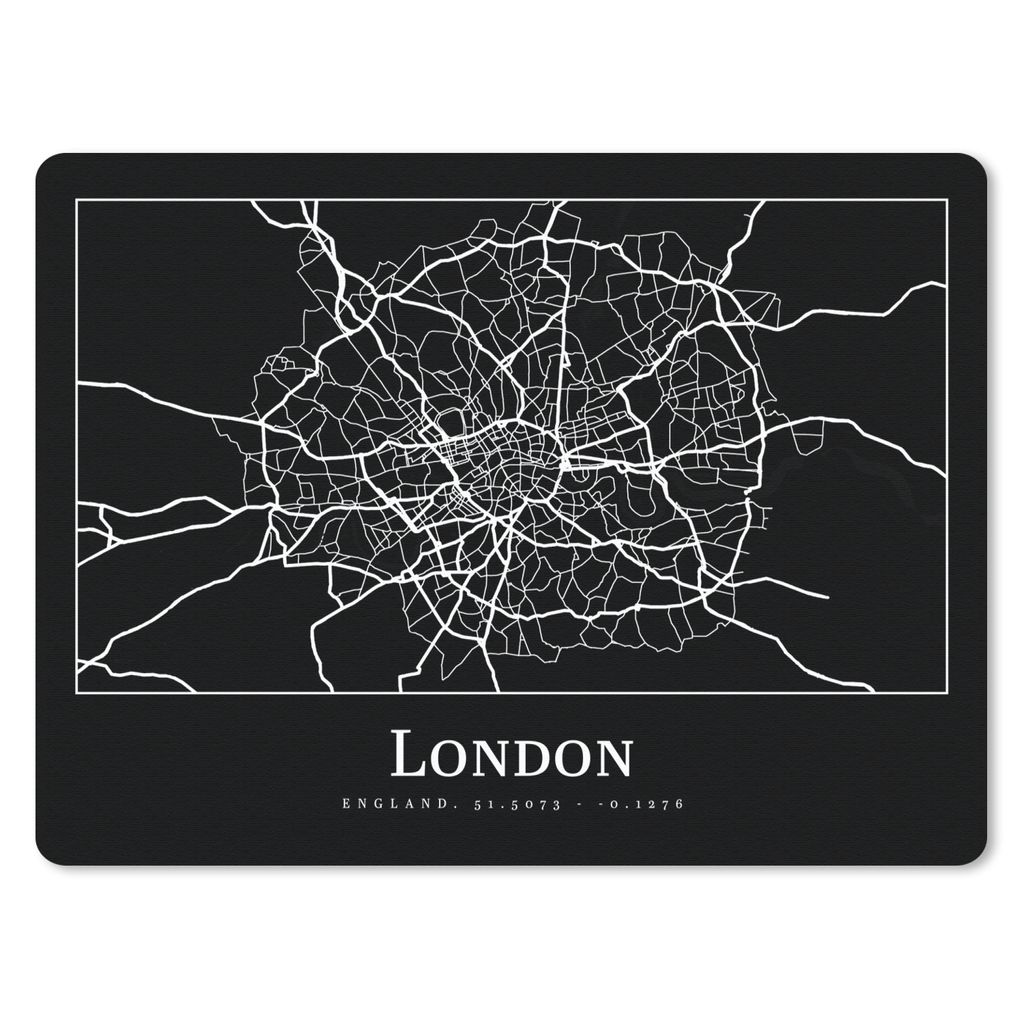 MuchoWow Mauspad Mousepad Karte - Stadtplan - London 23x19 cm - Mousepads - Maus Mat - Pad - Mausunterlage - Schreibtischunterlage - Mauspad