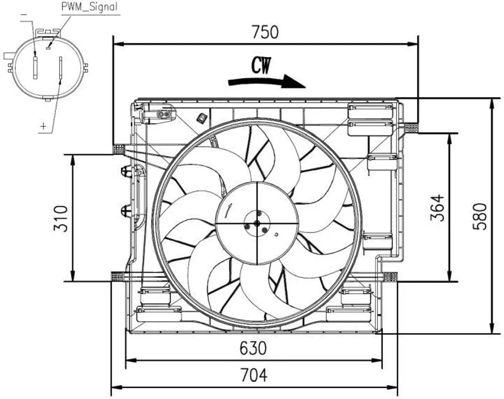NRF 47967 Ventilateur de radiateur pour XC90 II (256) OE 31338305 Neuf