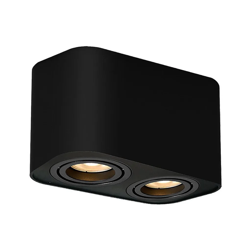 Lampada a plafone KOBALD Alluminio nero opaco GU10 2x MAX 42W H:10,5 cm L:18 cm dimmerabile