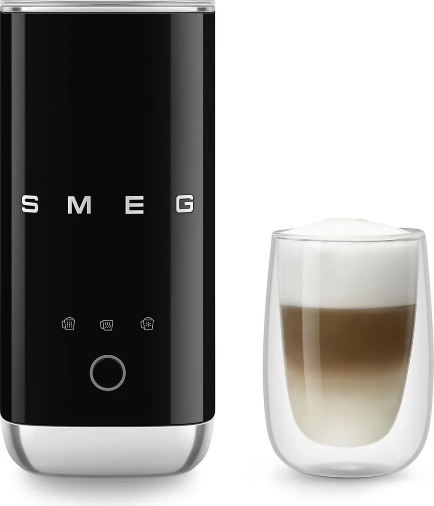 Émulsionneur de lait électrique Smeg MFF02 Noir Style Rétro Vintage