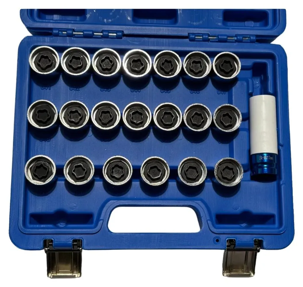 Mallette de démontage pour écrous de blocage auto, clé de jante 17mm
