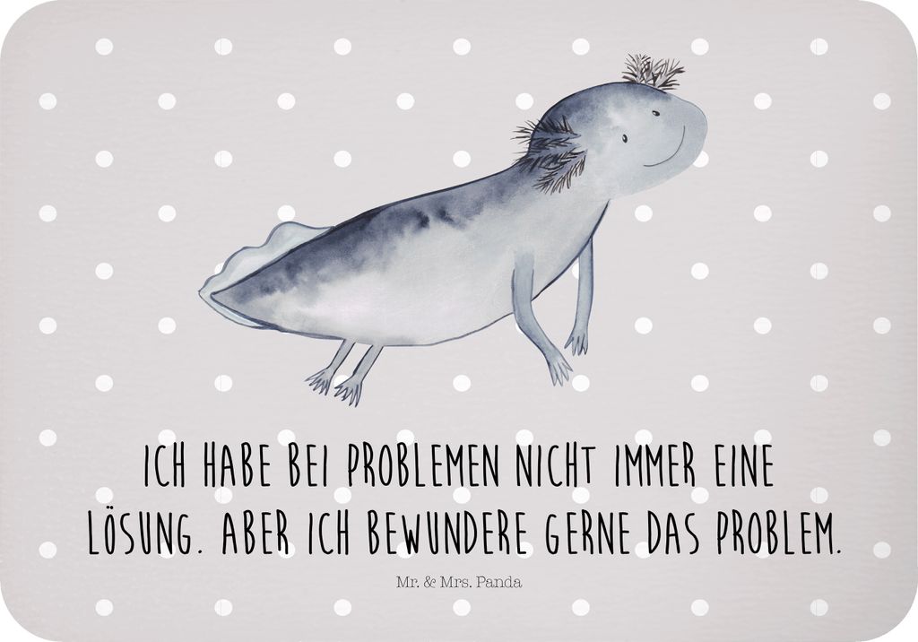 Mr. & Mrs. Panda Kühlschrankmagnet Axolotl Schwimmen - Grau Pastell - Geschenk, Motivation, Notizhalter, Schwanzlurch, whiteboardmagnet, magnet, h...