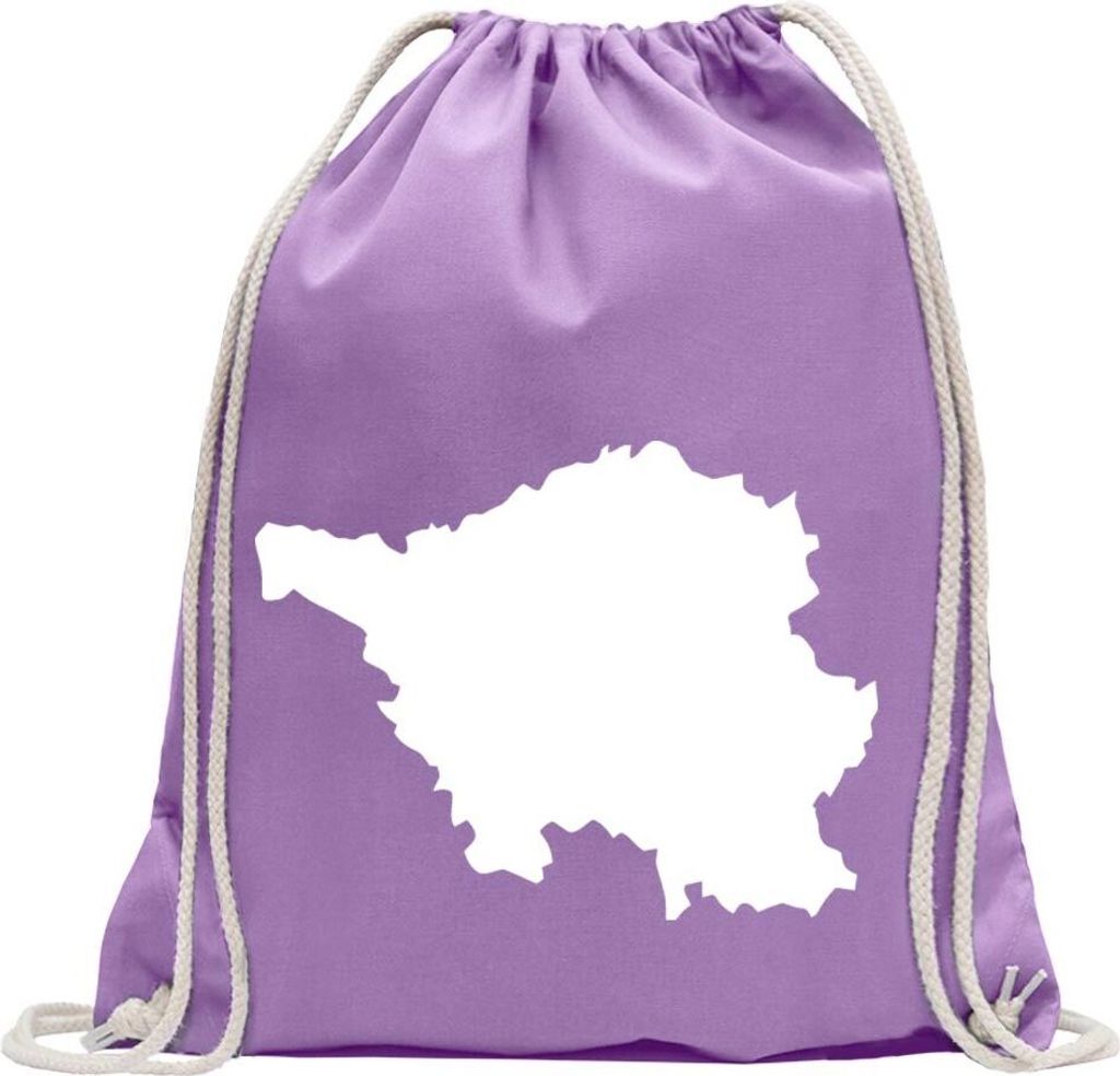 Kiwistar - Turnbeutel - lavendel - Saarland Deutschland Silhouette - Fun Rucksack Sport Beutel Gymsack Baumwolle mit Ziehgurt