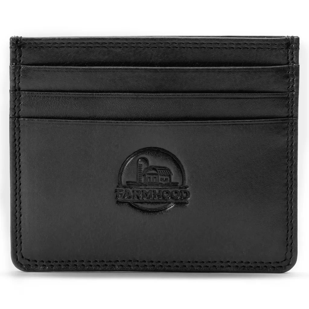 Portacarte Farmhood Memphis in Vera Pelle Nera | Sottile e Sicuro