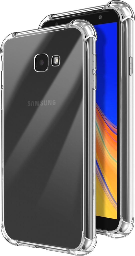 Avizar, Bumper-Hülle für Samsung Galaxy J4 Plus stoßfeste Ecken, Transparent