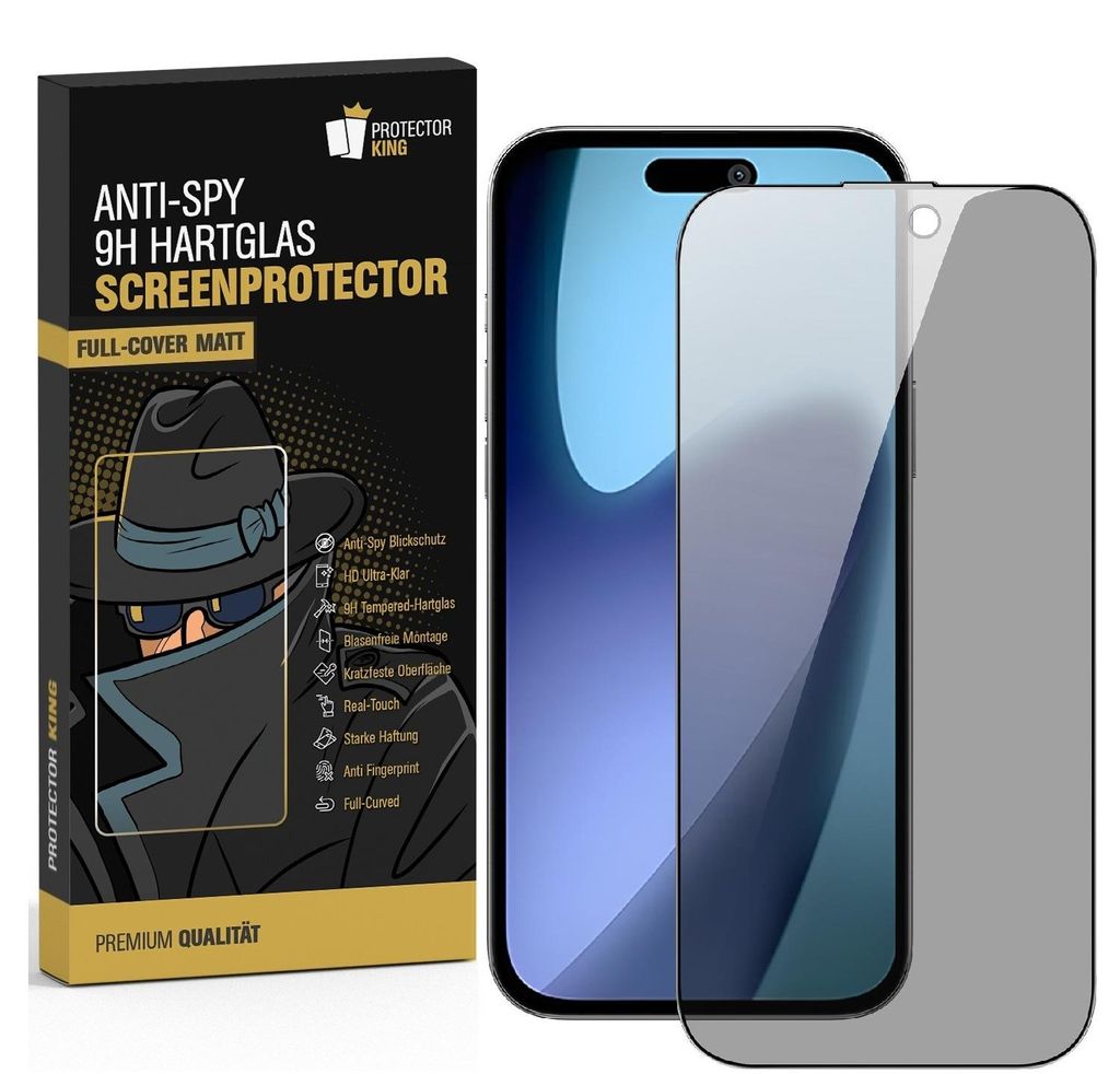4x Blickschutz 9H Panzerglas für iPhone 17 Pro Max Full-Screen Protector Anti-Spy Anti-Reflex matt entspiegelt Schutzglas Displayschutz