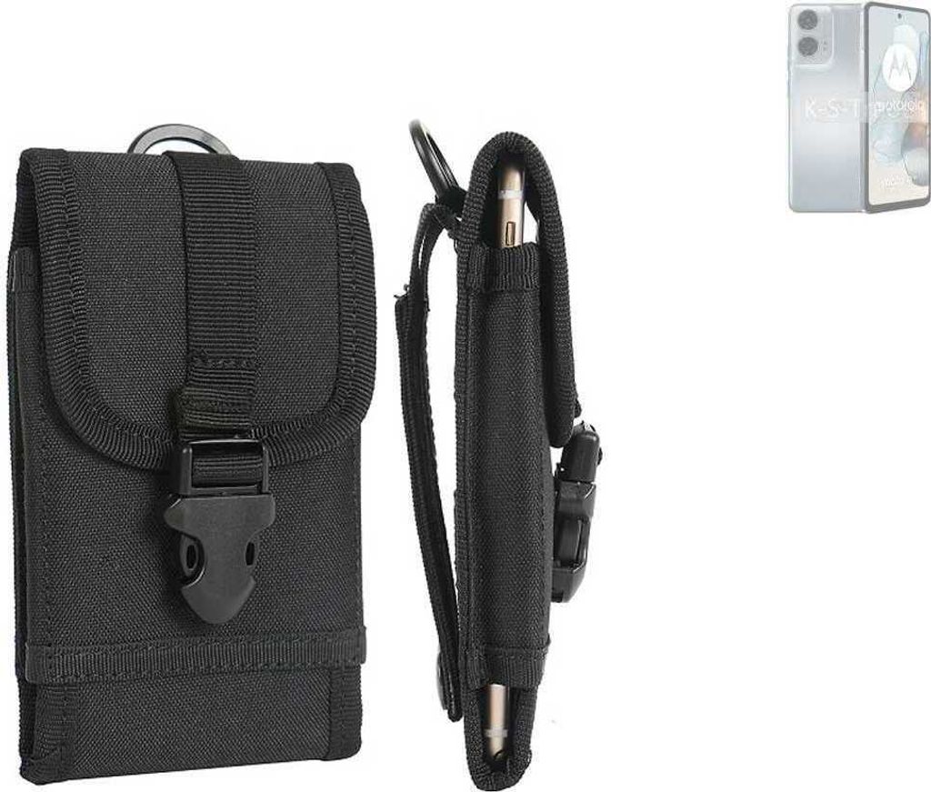 K-S-Trade Holster Handy Hülle kompatibel mit Motorola Moto G24 Power Holster Handytasche Gürtel Tasche Schutz Hülle Robust Outdoor schwarz