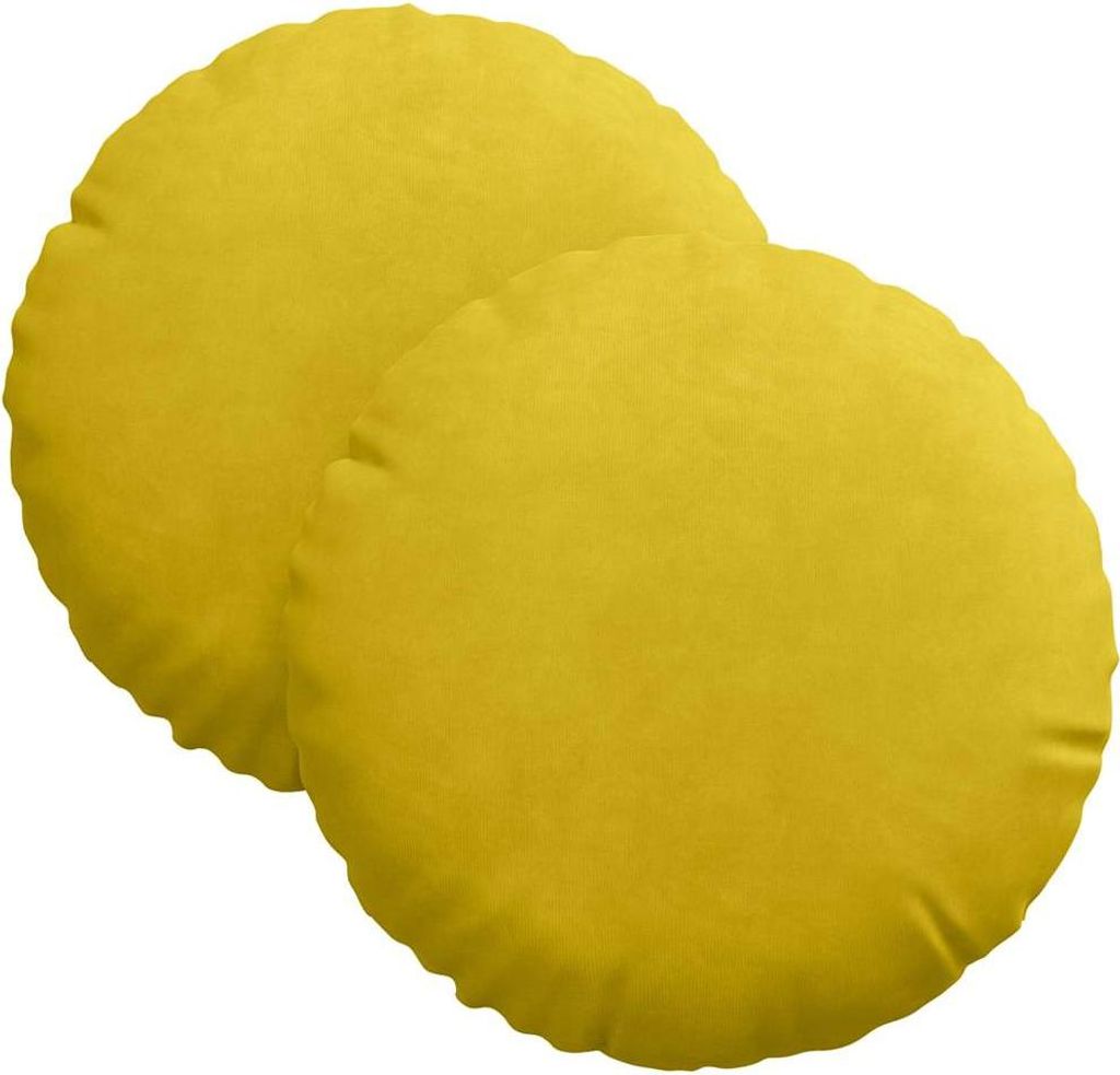 vidaXL Sitzkissen 2 Stück Gelb Ø 30 x 13 cm Samt