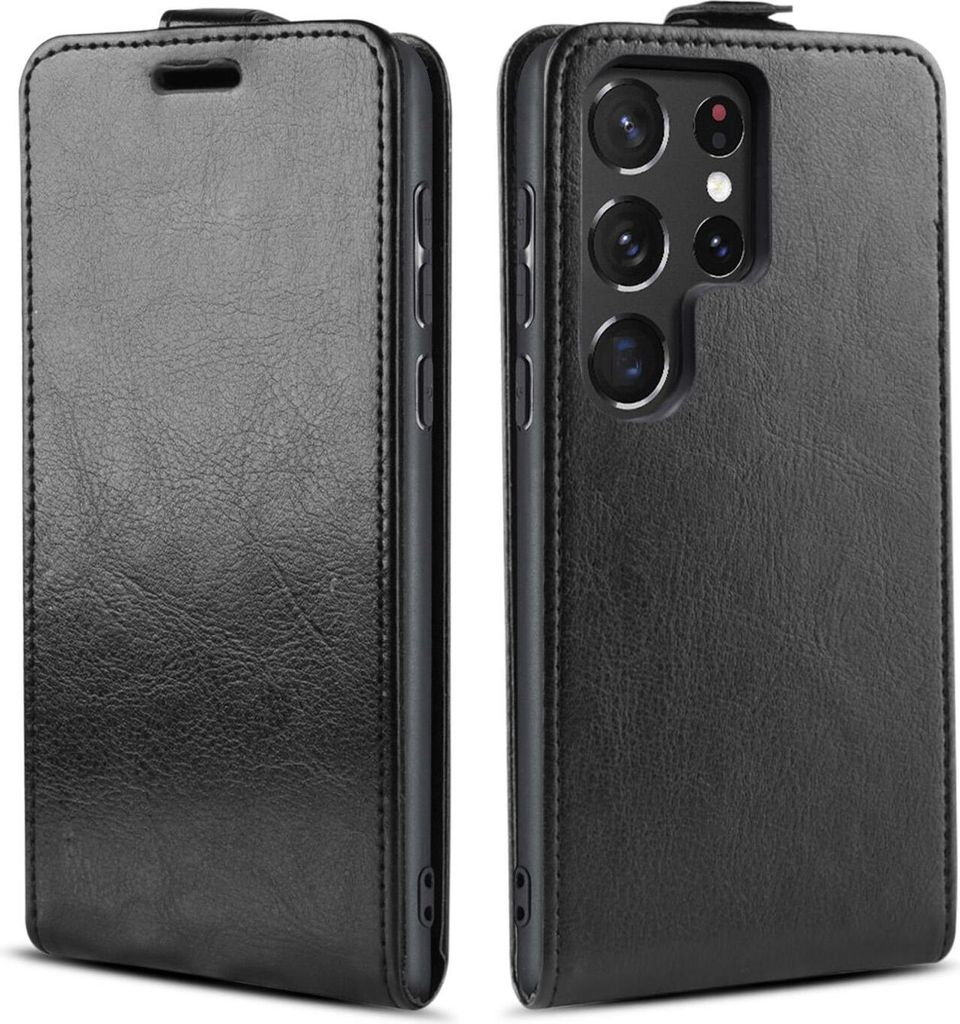 Handy Hülle für Samsung Galaxy S22 Ultra Magnet Cover Case Klapphülle Schutzhülle Farbe: Schwarz