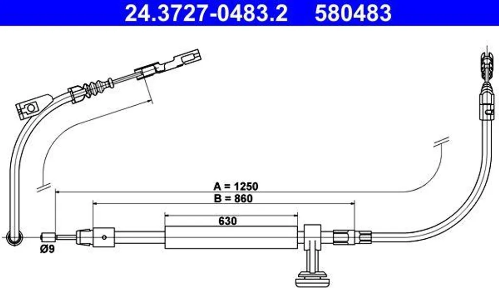 ATE 24.3727-0483.2 Frein à main pour Mercedes E212 CLS218 OE 2124200285