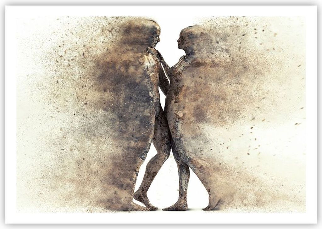 Poster - Poster ohne Rahmen - Staub eine Frau ein Mann der Liebe - 100x70 cm - Wand Bild - Wanddeko - Wandbilder - Kunstposter - Wandposter - Bilde...