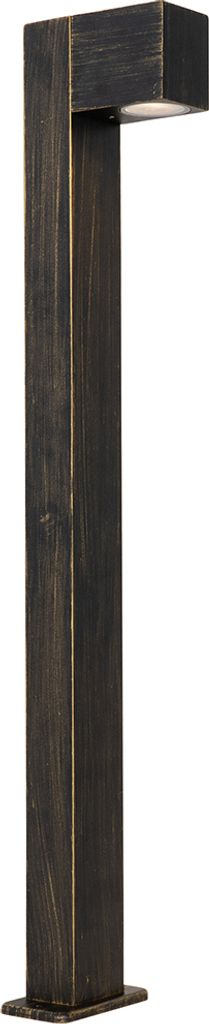 Qazqa Industrial außen Pollerleuchte, Wegeleuchte, Pollerlampe für den Garten - Baleno - Gold, max. 35W, Geeignet für LED, 80cm, IP44