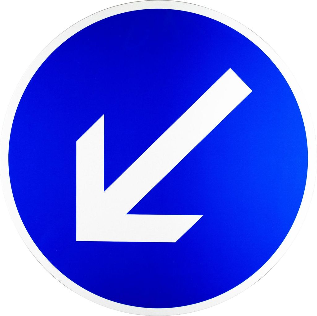 ORIGINAL Verkehrszeichen 222-10 * Vorgeschriebene Vorbeifahrt links vorbei * nach StVO und RAL-Gütebedingungen Verkehrsschild Schild Strassenschil...