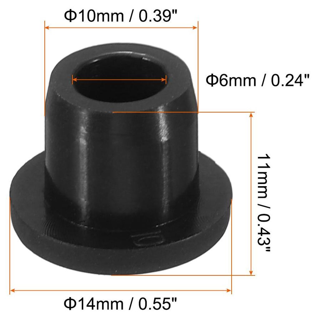 Silikongummi Lochstopfen 10mm Durchmesser Weiche Flexible Stopfen fš¹r 9-10mm Loch Schwarz 12Stk