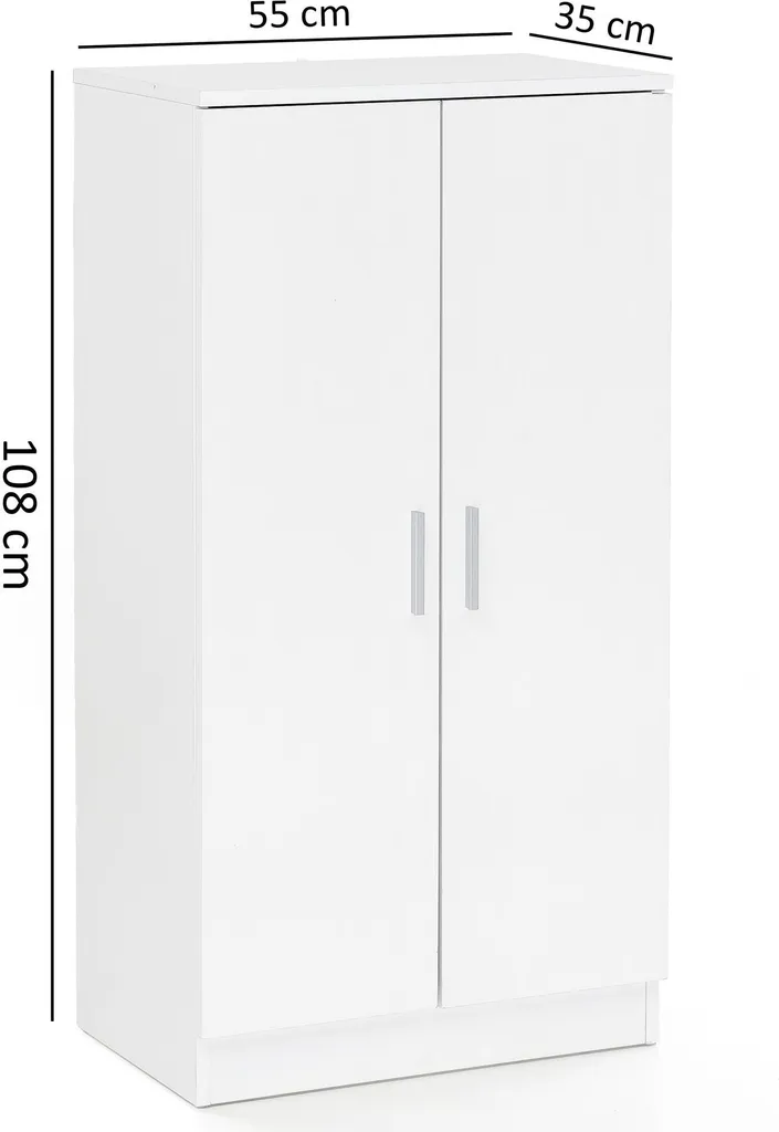Gagner de la place avec le meuble chaussures MARTIN blanc - 2 portes 55cm