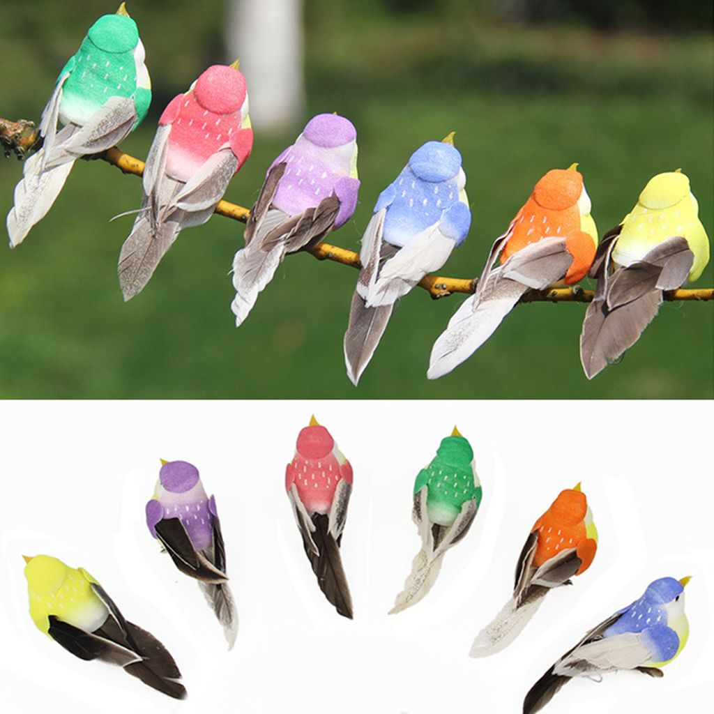 Künstlicher Vogel, realistische festliche Heim-Requisite, leuchtend farbiger, weihnachtlicher künstlicher gefiederter Schaumstoffvogel für den B...