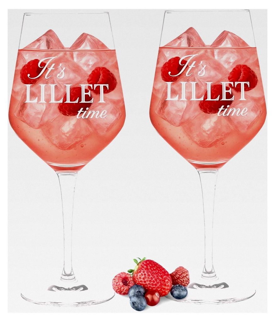 Lillet Gläser 2er Set 'It's Lillet Time' - Aperitif Gläser für den Genuss | 520ml Lillet Glas | Spülmaschinenfeste Gravur Germany | Ideal als G...
