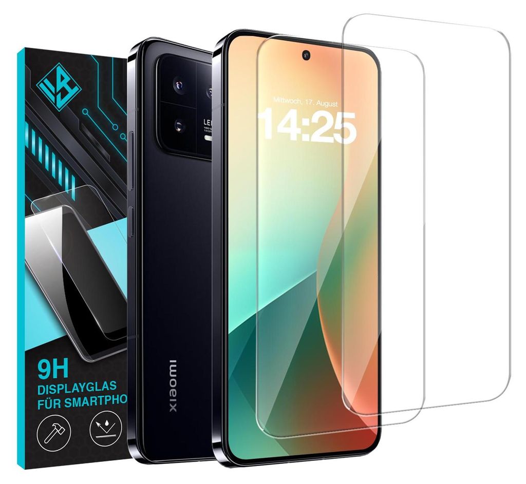 2x 9H Schutzglas Displayschutzfolie für Xiaomi 13 5G Produktbild 