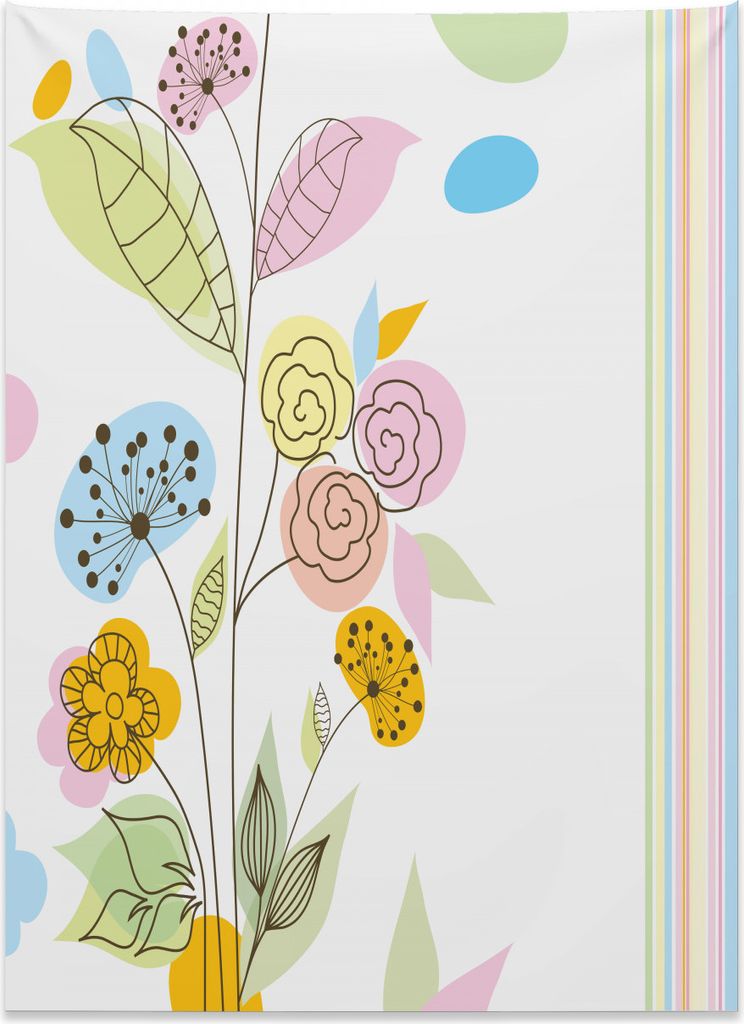 Abakuhaus Löwenzahn Wandteppich, Bunte Wildblumen aus Weiches Mikrofaser Stoff Kein Verblassen Klare Farben Waschbar, 110 x 150 cm, Mehrfarbig