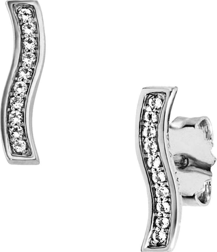 cai Ohrringe 925/- Sterling Silber 12,5mm weiß Topas weiß 132210416