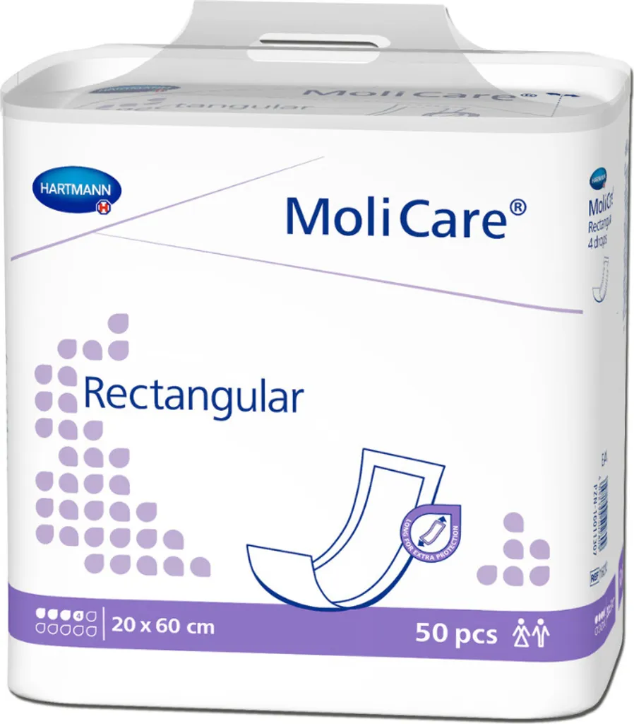 Pannoloni Rettangolari Hartmann MoliCare 4 Gocce 50pz | Offerta Stock