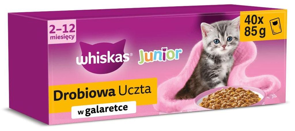 WHISKAS Junior Drůbež v želé - mokrá kočka krmivo - 40 x 85 Obrázek produktu 