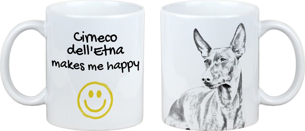 Cirneco dell'Etna - Tasse mit Hund, fröhliche Tasse für Hundeliebhaber, personalisiertes Geschenk der Marke Art-Dog