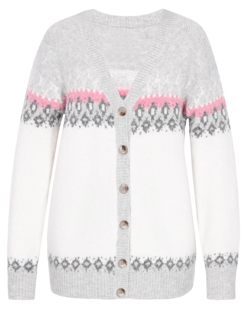 Mutha Damen Cardigan - weiß-mehrfarbig, XS/S