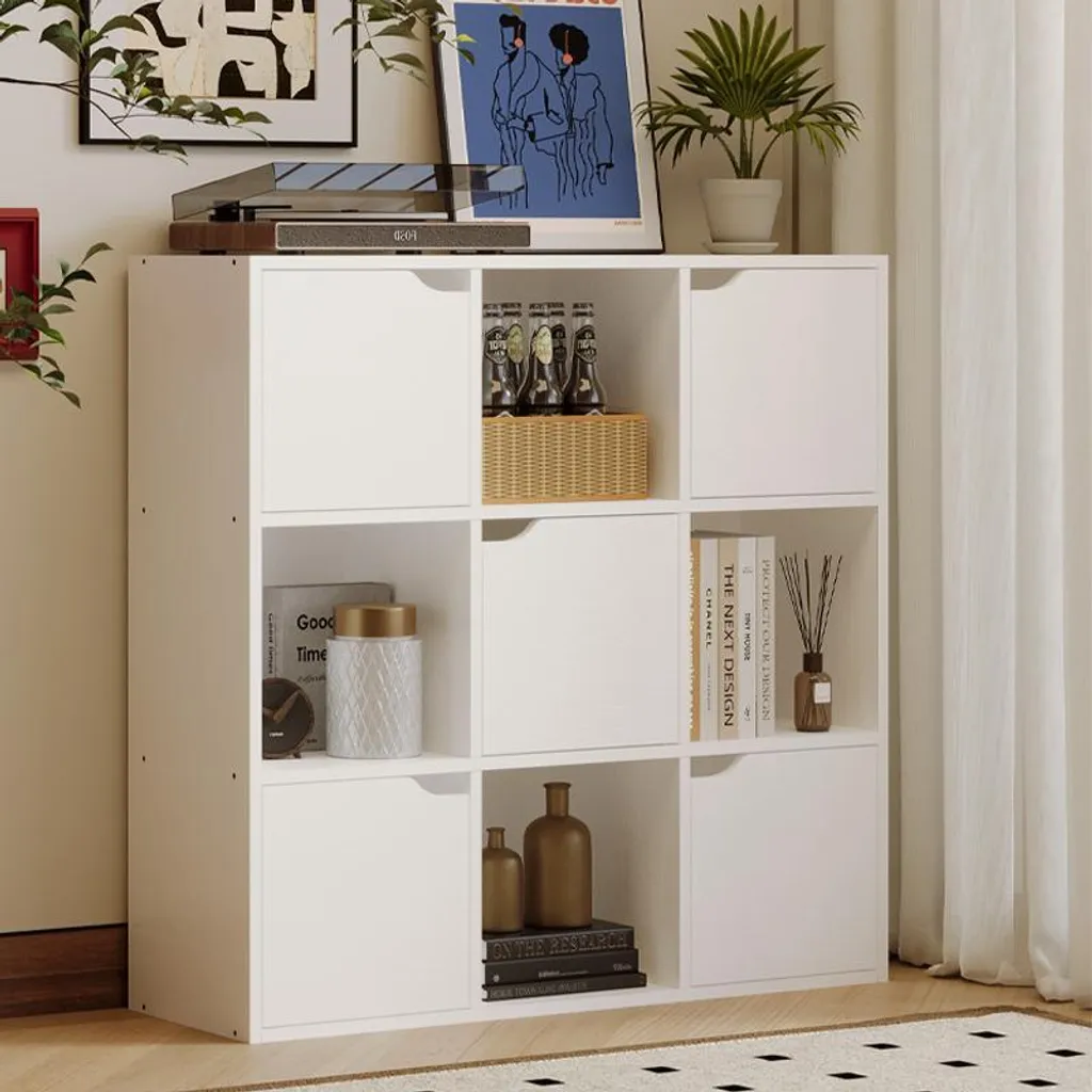 Étagère Blanche 9 Niveaux Style Loft avec Structure Renforcée et Design - 3