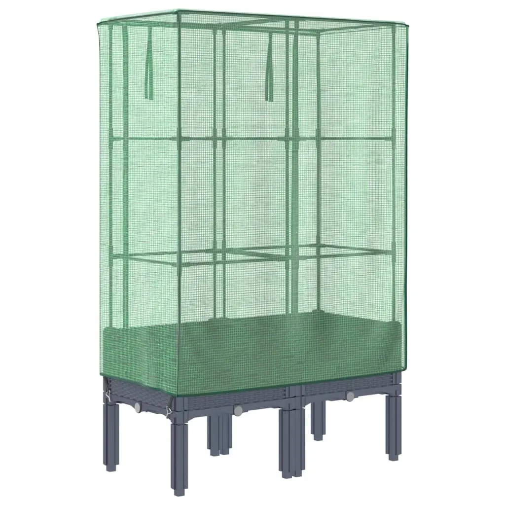 Orto Verticale vidaXL in Rattan 80x40x140 cm con Copertura Serra