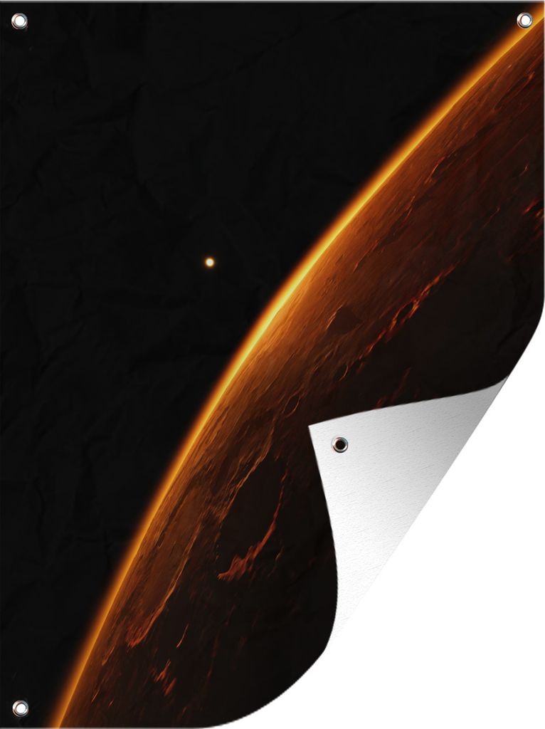 MuchoWow 60x80 cm Outdoor-Poster Gartendeko Sichtschutz Garten Poster für den Garten Die Oberfläche des Mars bei dunklem Himmel